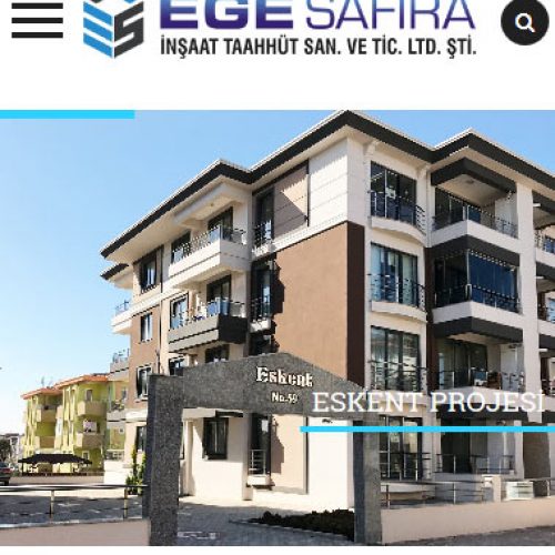 Ege Safira inşaat ve Taahhüt Firmasının websitesi Tamamlandı