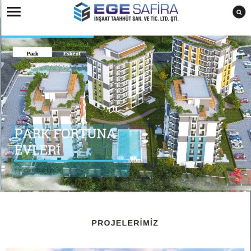 Ege Safira inşaat ve Taahhüt Firmasının websitesi Tamamlandı
